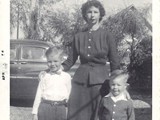 Five Years Old Me on Left, My Mother Center, My Brother James Right